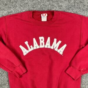 Dodger Sweatshirt Mens Size S Red‎ Alabama College Crewneck Spellout Graphic